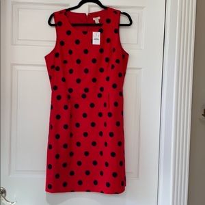 J. Crew Dress - Red with Black Polka Dots